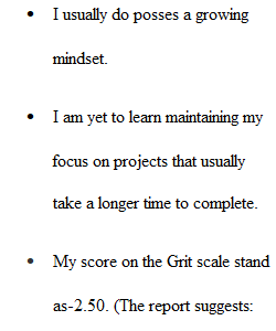 Grit and Mindset Assignment